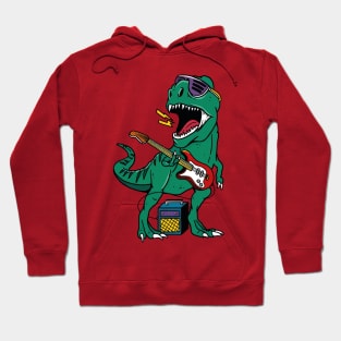 Rockin' T-Rex: Electric Guitar-Wielding Dinosaur Hoodie